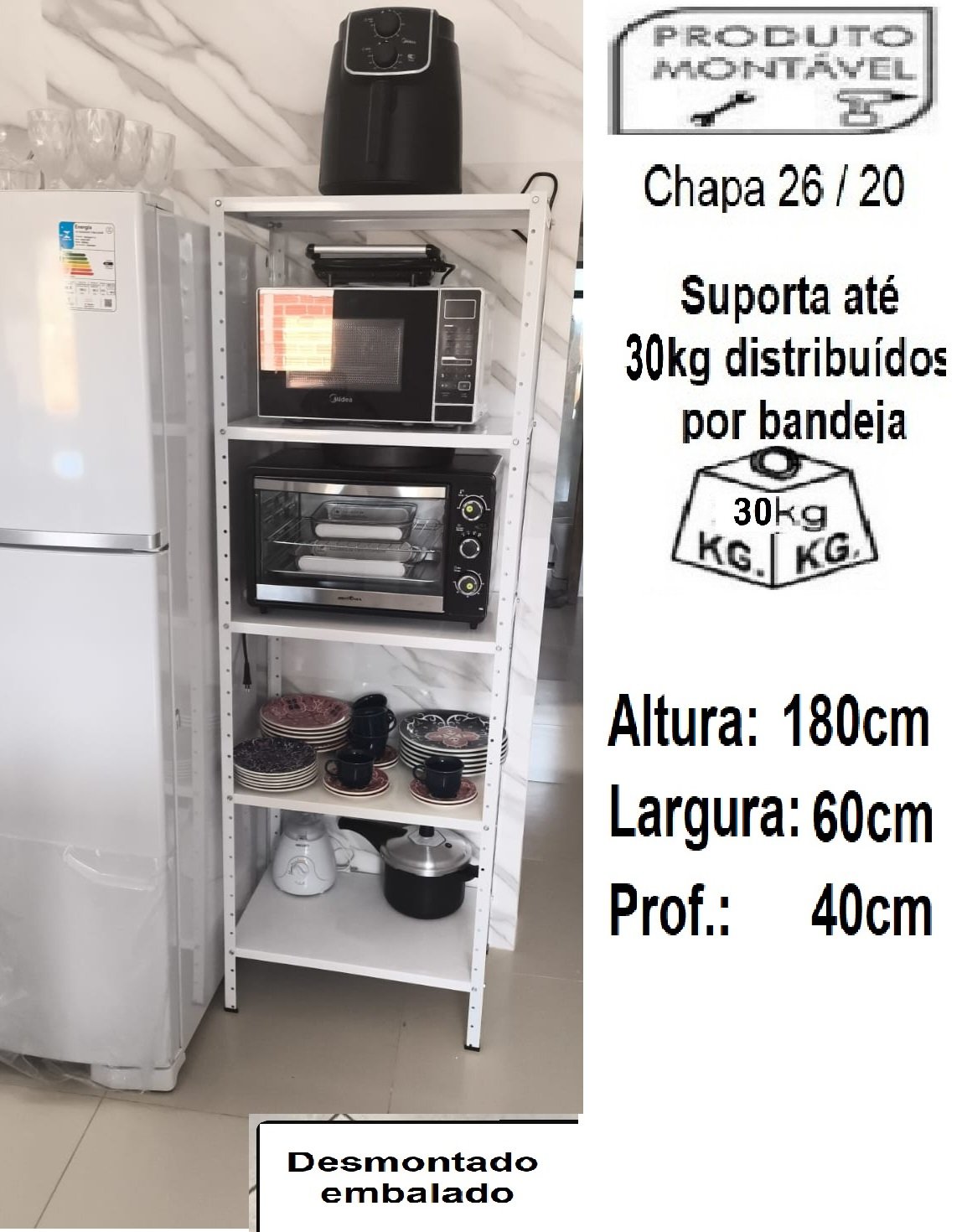 E-160 ESTANTE DE ACO TORRE ALTA 60 - Image 2