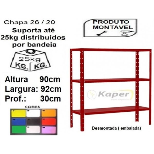 E-36 ESTANTE DE AÇO BAIXA COLOR Prof.30