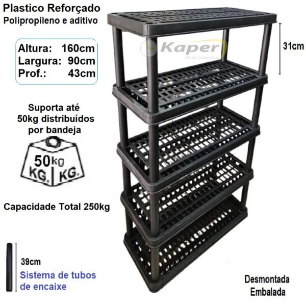 E-130 ESTANTE ALTA POLIPROPILENO REFORÇADO plastico