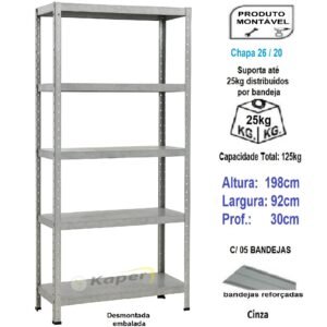 E-30 Estante De Aço P 30cm 5B