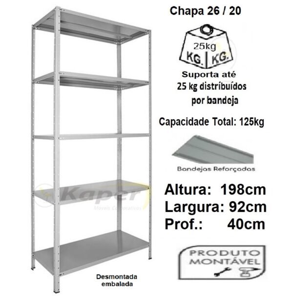 E-40 Estante de aço P 40cm 5B - Image 2