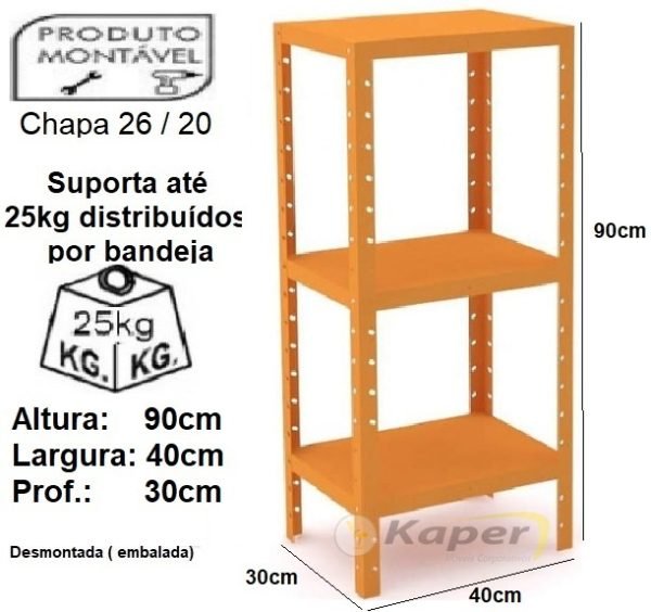 E-145 ESTANTE DE AÇO TORRE 40 CANTO - Image 3