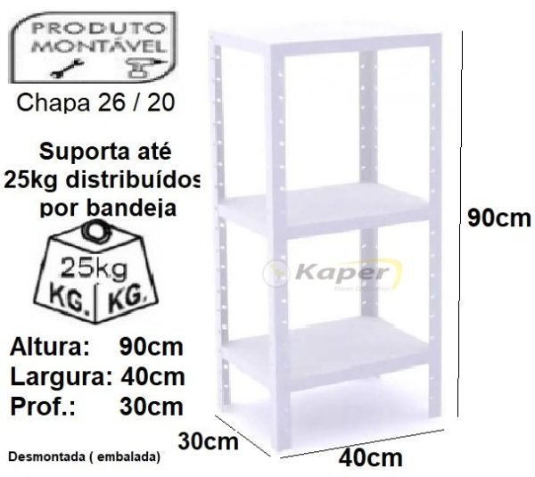 E-145 ESTANTE DE AÇO TORRE 40 CANTO - Image 2