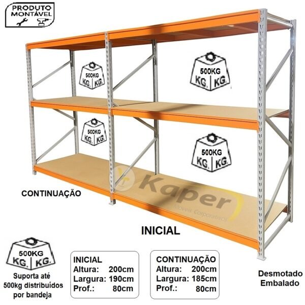E-240 MINI PORTA PALLET INICIAL + CONTINUÇÃO 575 - 2M
