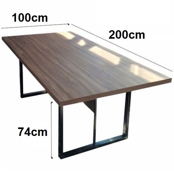 M-560 MESA REUNIÃO 200CM X 100CM PÉ TUBULAR – MDP40 NOBRE