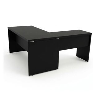 M-260 MESA 150 EM L -150CM X 160CM - PÉ PAINEL- MDP 40 MARZO VITORINO - COR PRETA